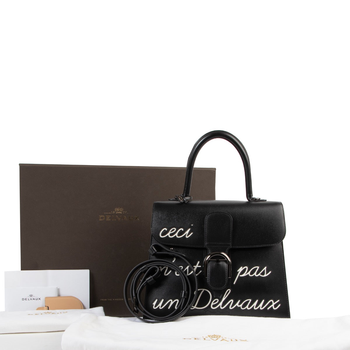 limited edition tweedehands As New Delvaux L'Humour Brillant MM 'Ceci N'est Pas Un Delvaux' Limited Edition