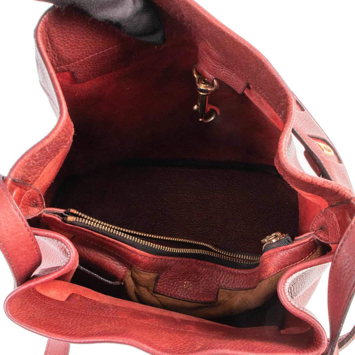 Delvaux Bordeaux Red Calicot Bucket Bag