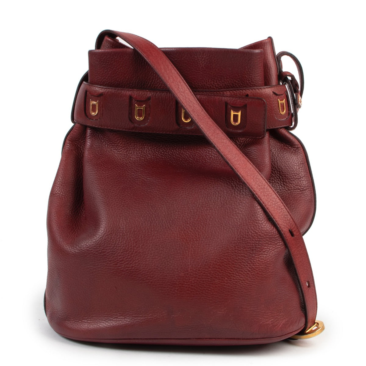 Delvaux Bordeaux Red Calicot Bucket Bag
