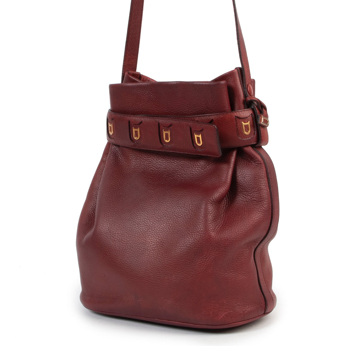 Delvaux Bordeaux Red Calicot Bucket Bag