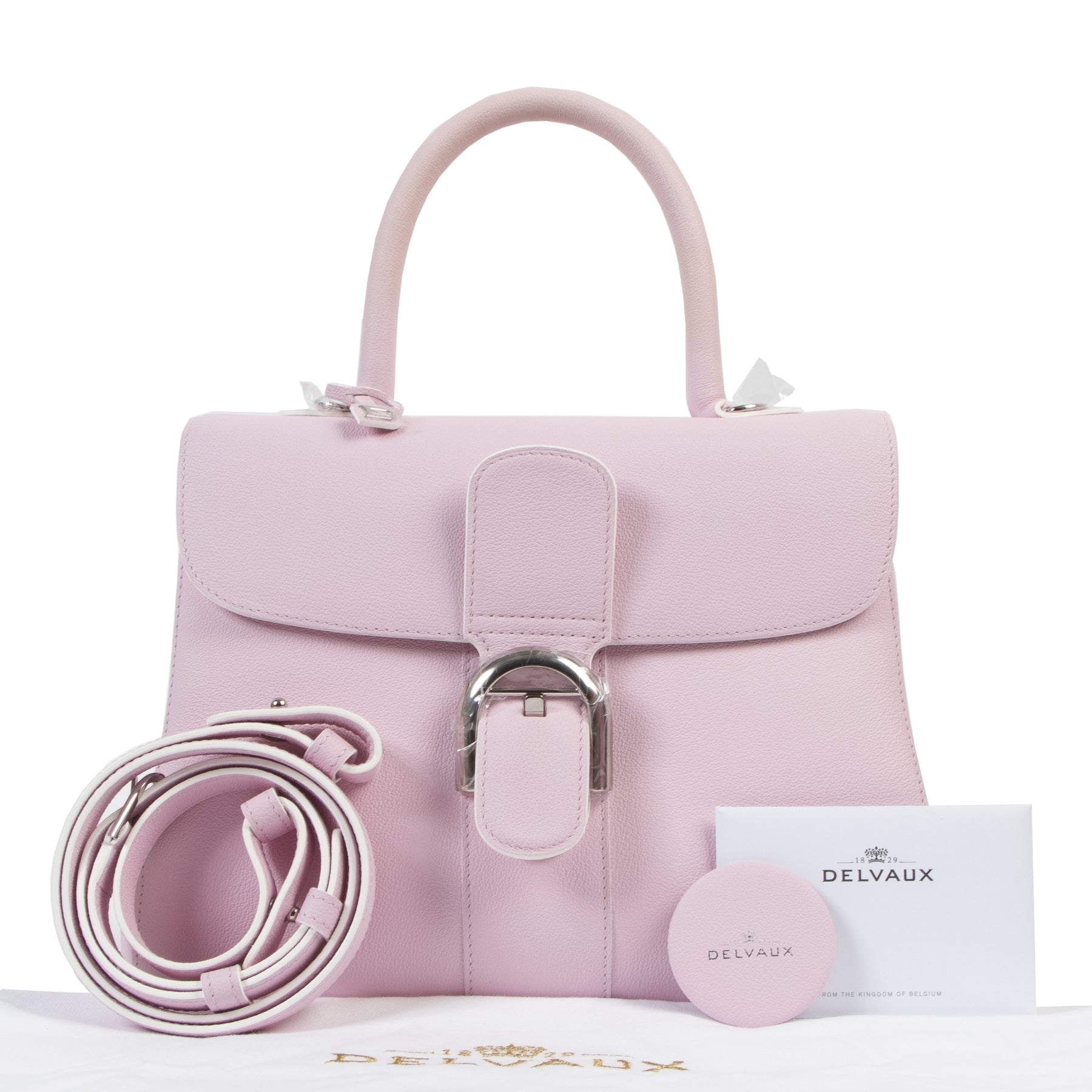 Koop deze full set volledig nieuw en 100% authentiek Delvaux Brillant Pink Nakuru MM Rodéo