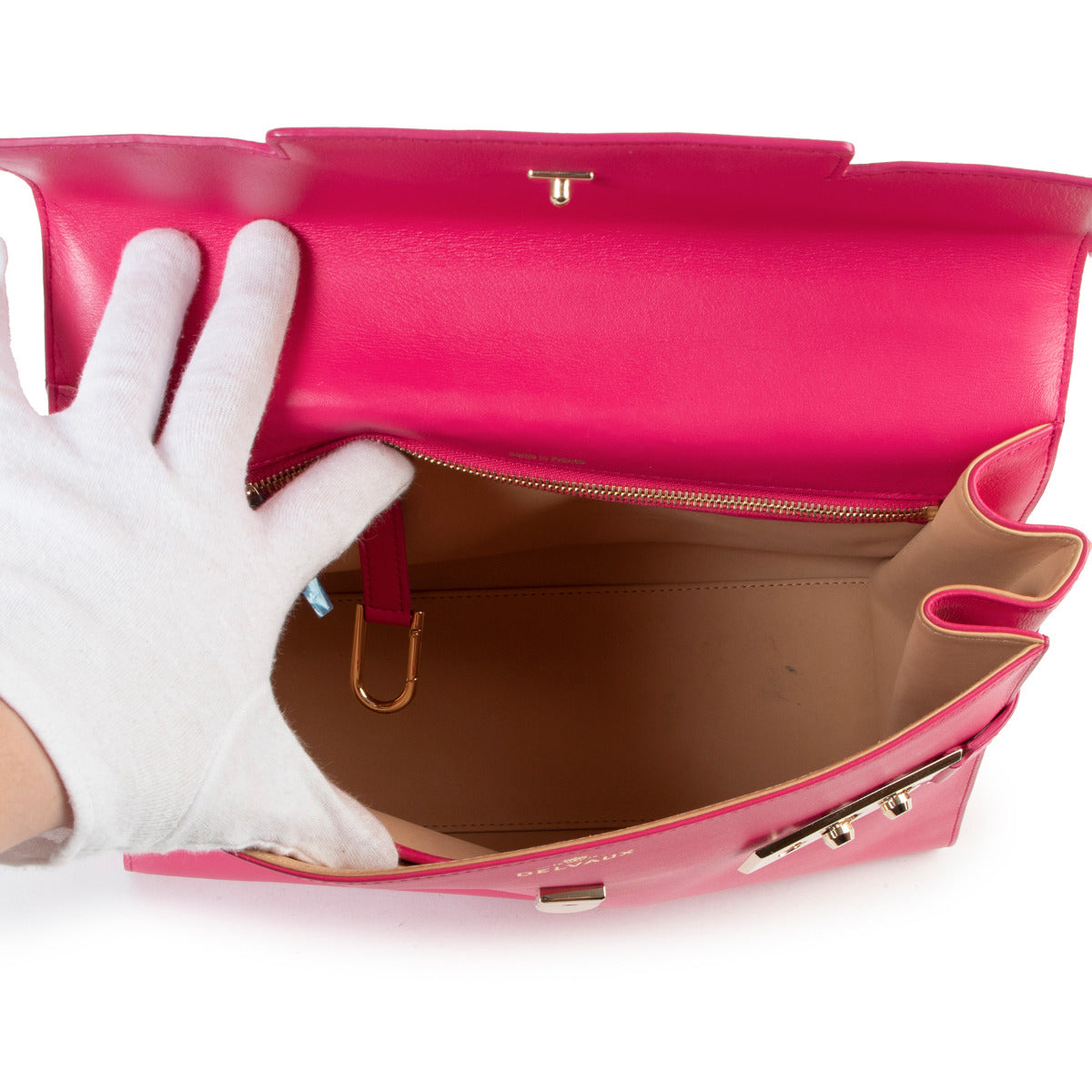 Delvaux Rose Indien Supple Calf Tempête GM