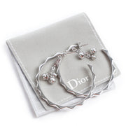 Christian Dior Silver Hoop Earrings for the best price at labellov secondhand