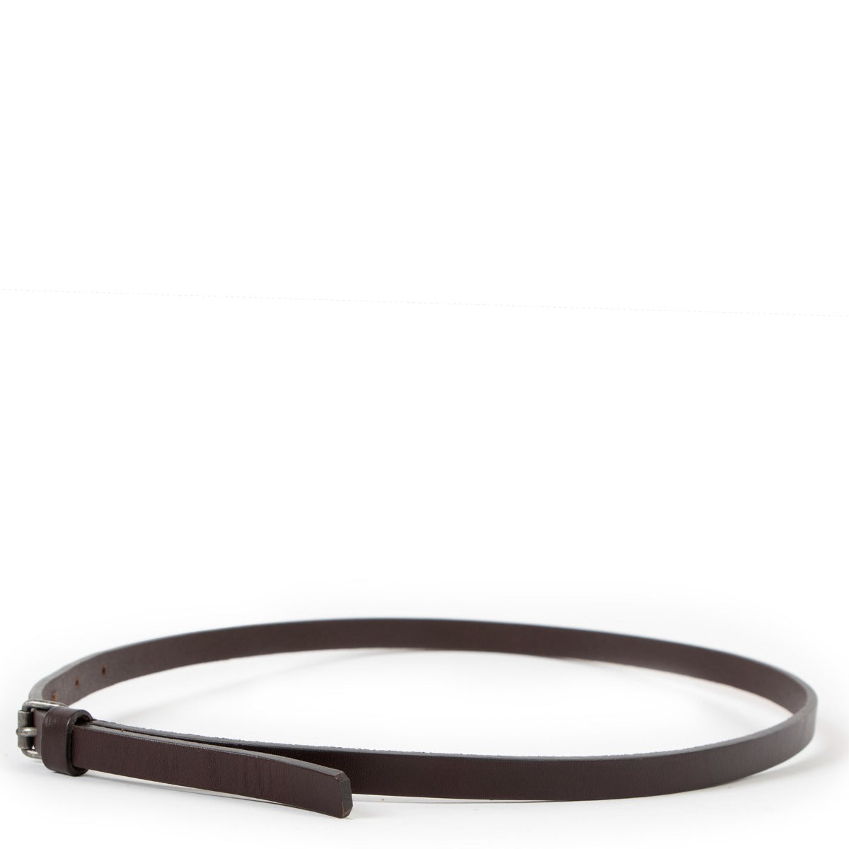 Fendi Dark Brown Slim Leather Belt