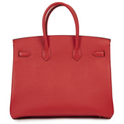 hard to find NEVER USED Hermes Birkin 35 Epsom Rouge Tomate GHW