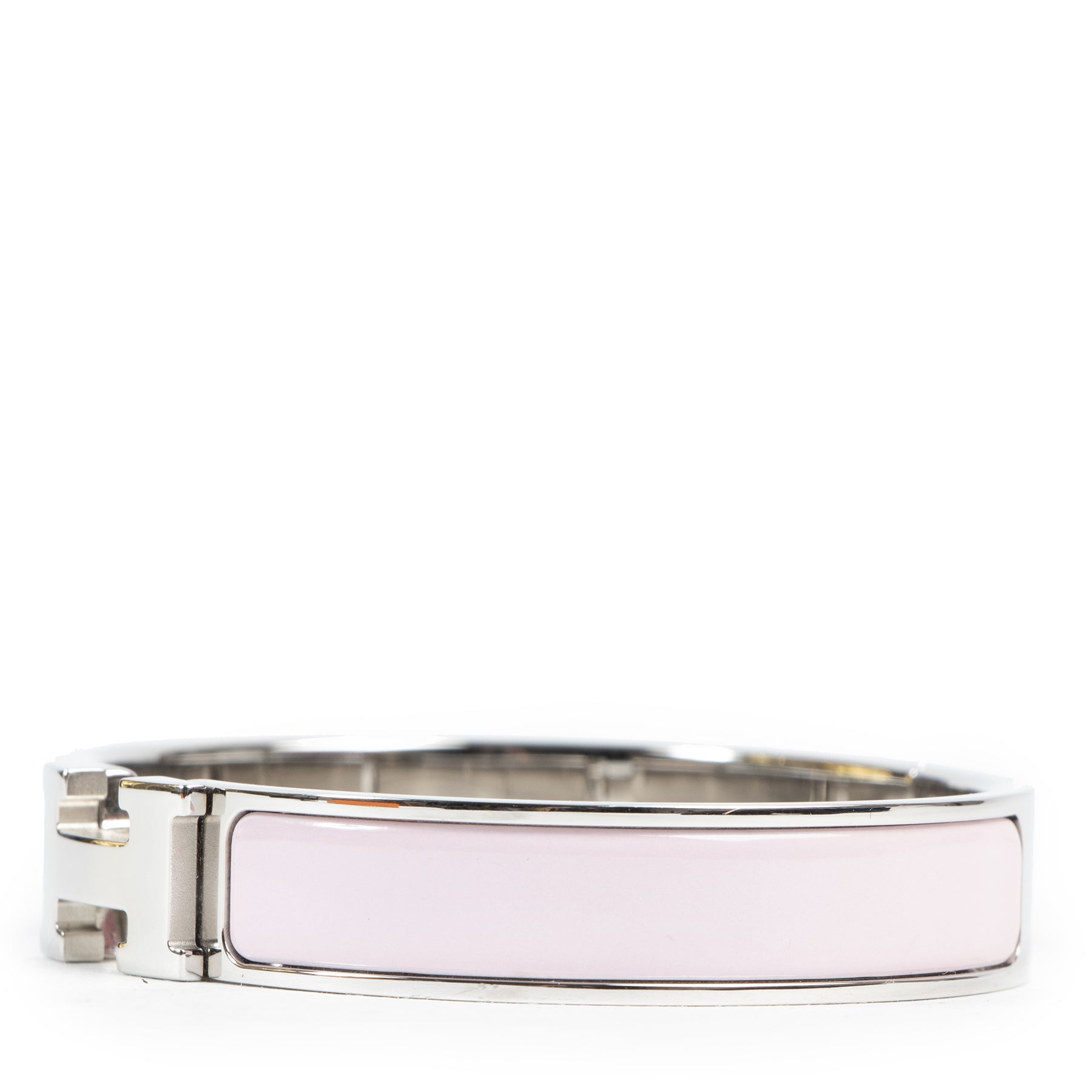 Authentic secondhand Hermès Pink H Clic Clac Bracelet PHW designer bracelets fashion luxury vintage webshop safe secure online shopping