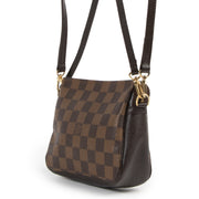 Authentieke Tweedehands Louis Vuitton Damier Ebene Trousse Pochette Crossbody Bag juiste prijs veilig online shoppen luxe merken webshop winkelen Antwerpen België mode fashion