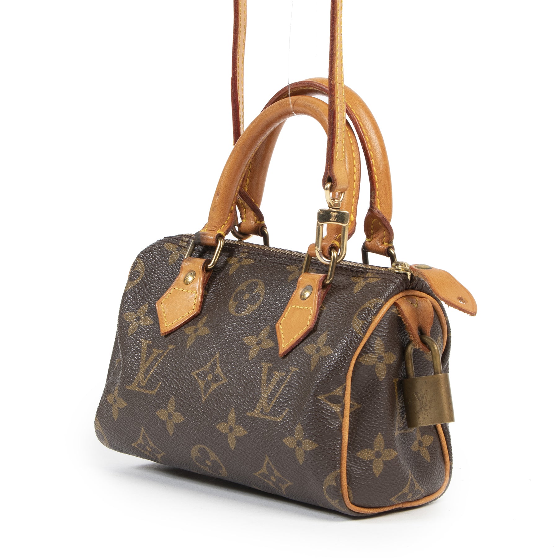 Authentieke Tweedehands Louis Vuitton Mini Speedy Bandoulière juiste prijs veilig online shoppen luxe merken webshop winkelen Antwerpen België mode fashion