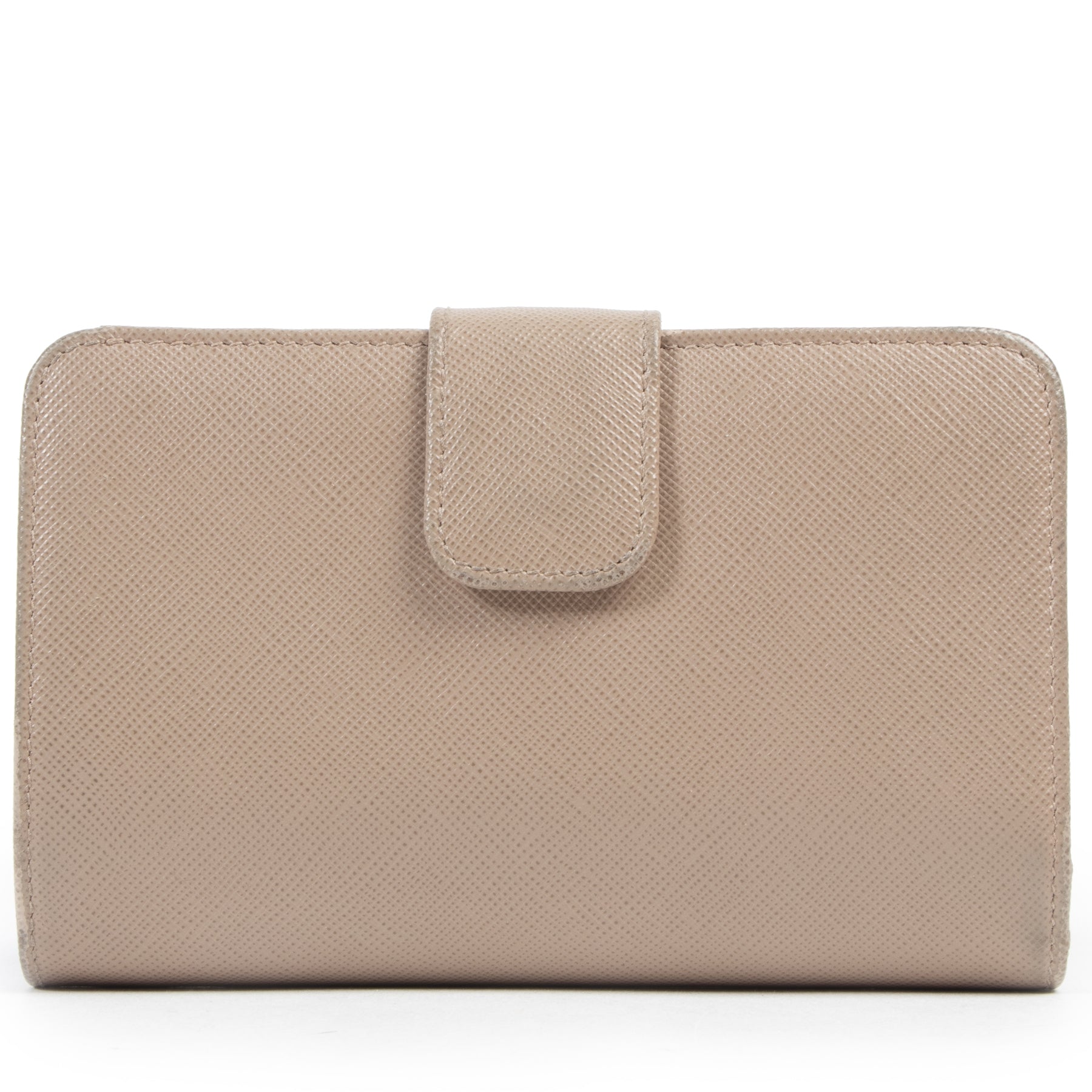 Authentic secondhand Prada Beige Medium Saffiano Wallet designer accessories fashion luxury vintage webshop