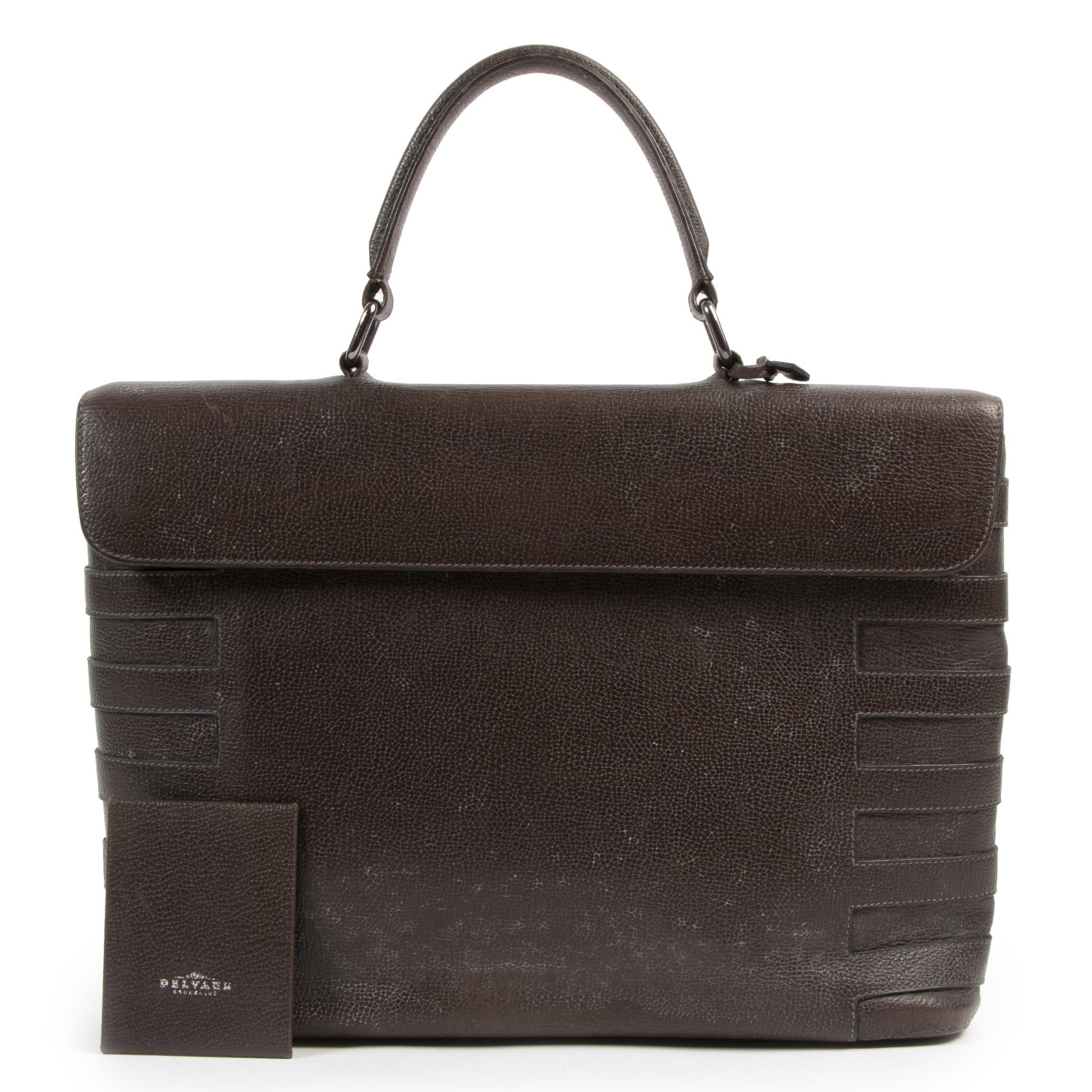 Authentic secondhand Delvaux Brown Top Handle Briefcase Bag designer bags fashion luxury vintage webshop safe secure online shopping