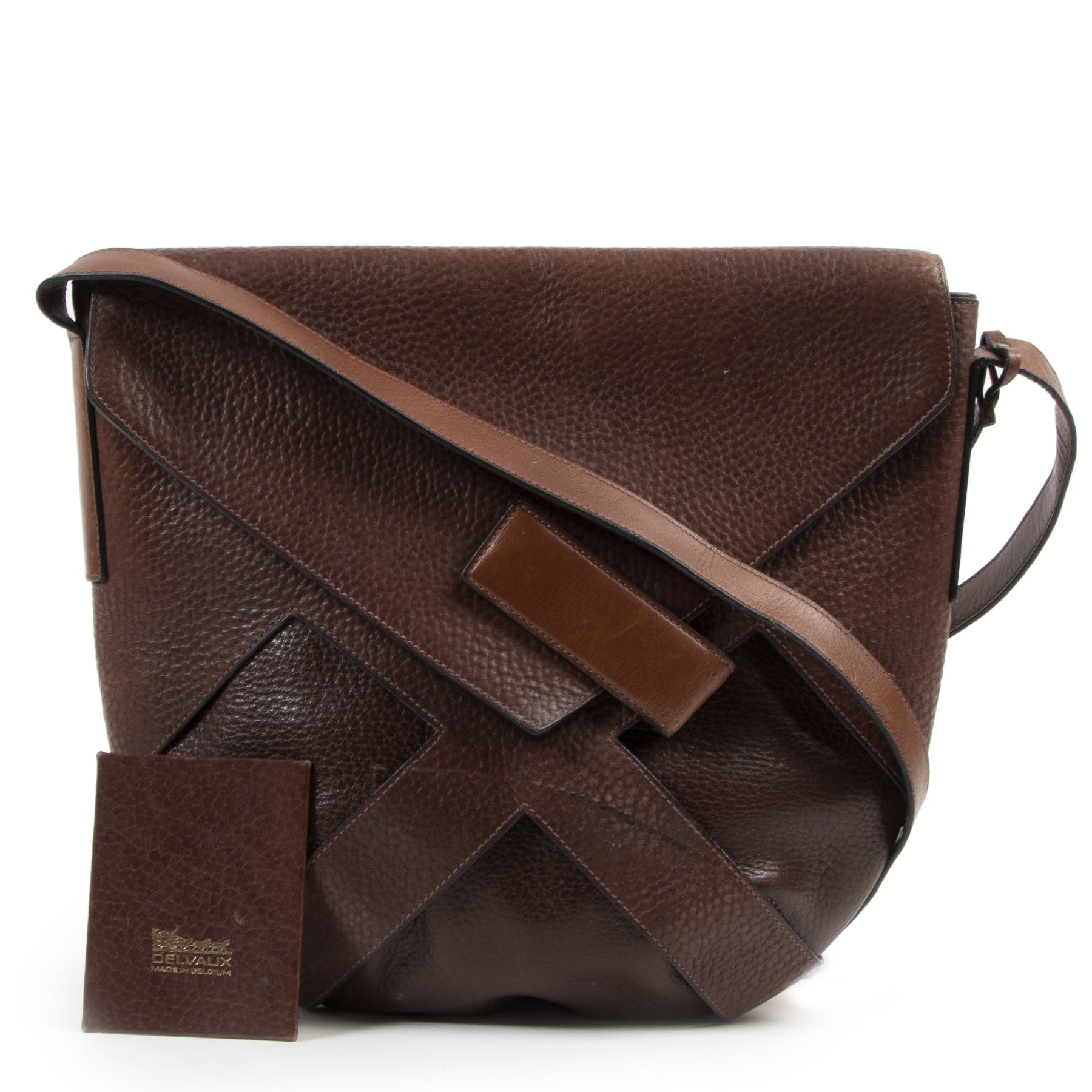 Authentic secondhand Delvaux Brown Leather Flap Bag designer bags fashion luxury vintage webshop safe secure online shopping