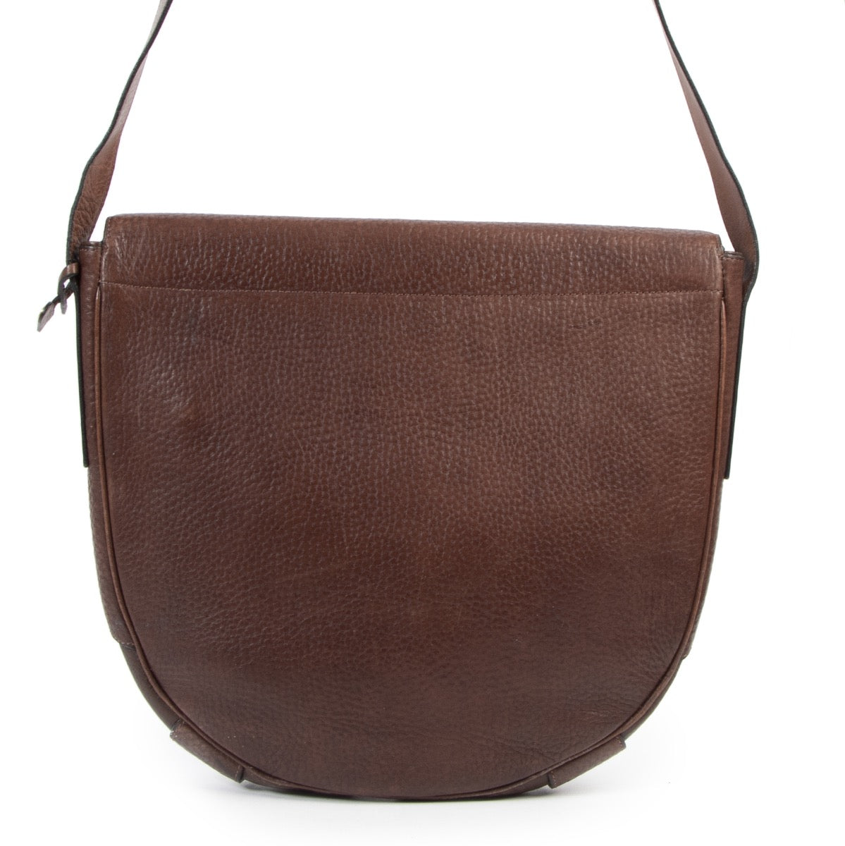 Shop safe online at Labellov in Antwerp this 100% authentic second hand Delvaux Brown Leather Flap Bag Crossbody