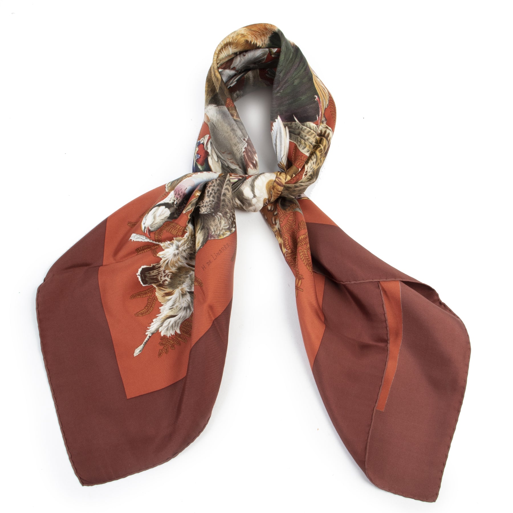 Authentieke Tweedehands Hermès Carré Pheasant Silk Scarf juiste prijs veilig online shoppen luxe merken webshop winkelen Antwerpen België mode fashion