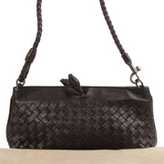 Authentic secondhand Bottega Veneta Brown Intrecciato Woven Leather Pochette designer bags fashion luxury vintage webshop safe secure online shopping