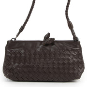 Authentieke Tweedehands Bottega Veneta Brown Intrecciato Woven Leather Pochette juiste prijs veilig online shoppen luxe merken webshop winkelen Antwerpen België mode fashion