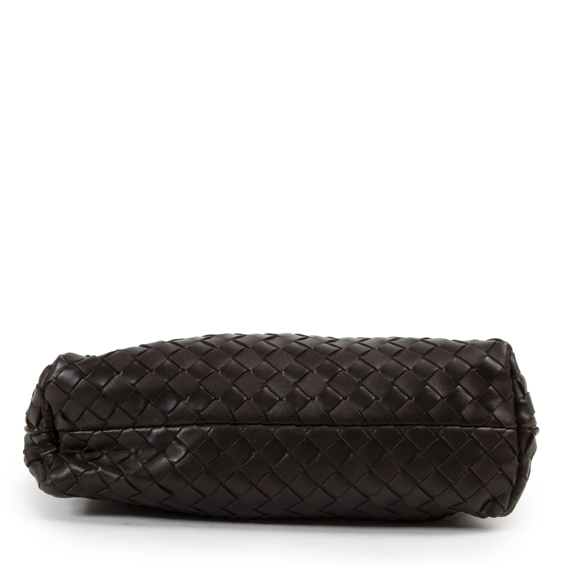 Authentic secondhand Bottega Veneta Brown Intrecciato Woven Leather Pochette designer bags fashion luxury vintage webshop safe secure online shopping