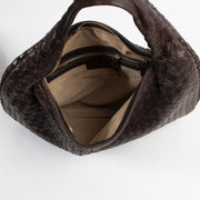 Authentic secondhand Bottega Veneta Brown Intrecciato Woven Leather Hobo Bag designer bags fashion luxury vintage webshop safe secure online shopping