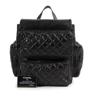 Authentic secondhand Chanel Black Aged Quilted Lambskin Leather 'Casual Rock' Backpack designer bags fashion luxury vintage webshop safe secure online shopping