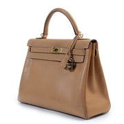 Hermès Kelly 32 Natural Vache Liege GHW