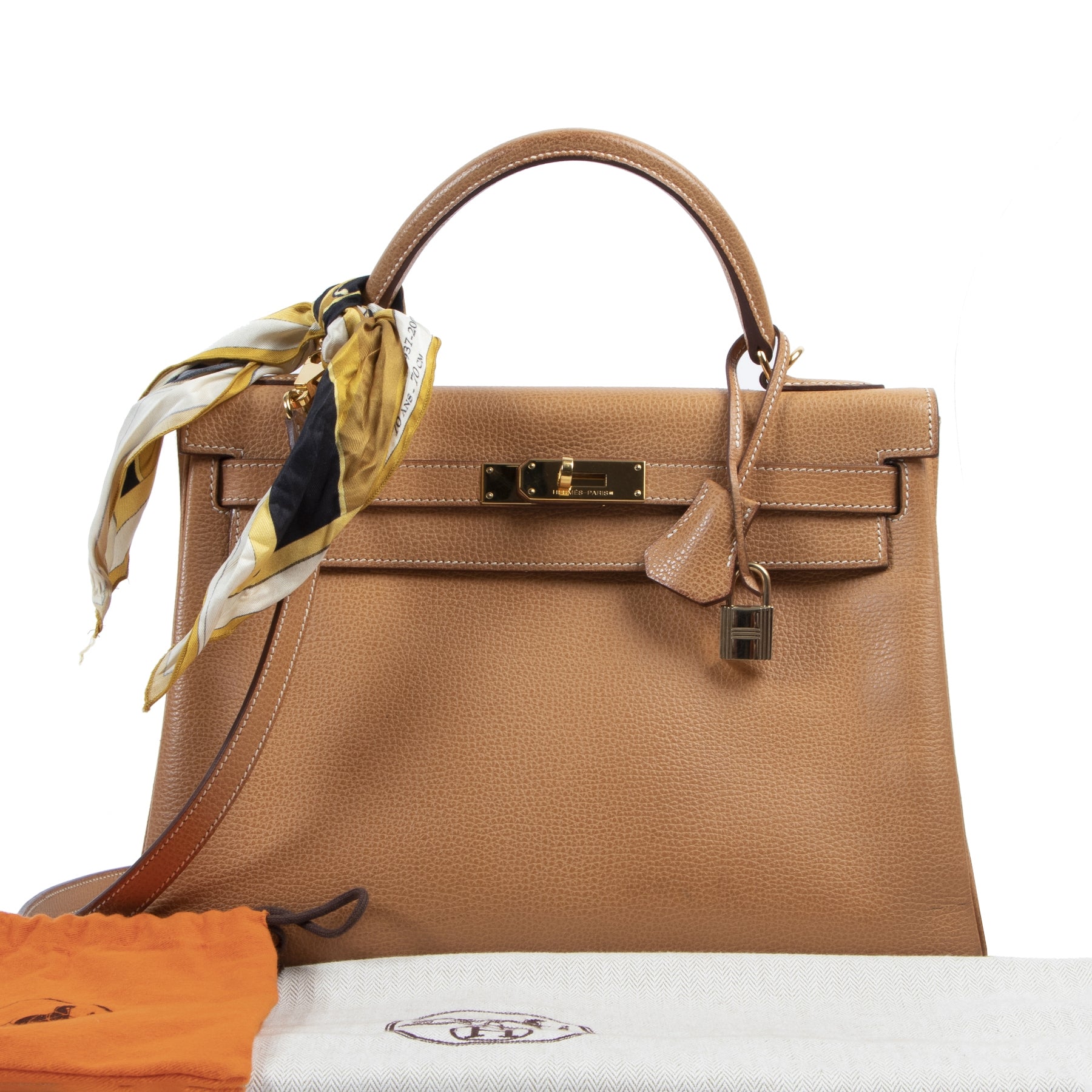 Hermès Kelly 32 Vache Liège Naturel GHW