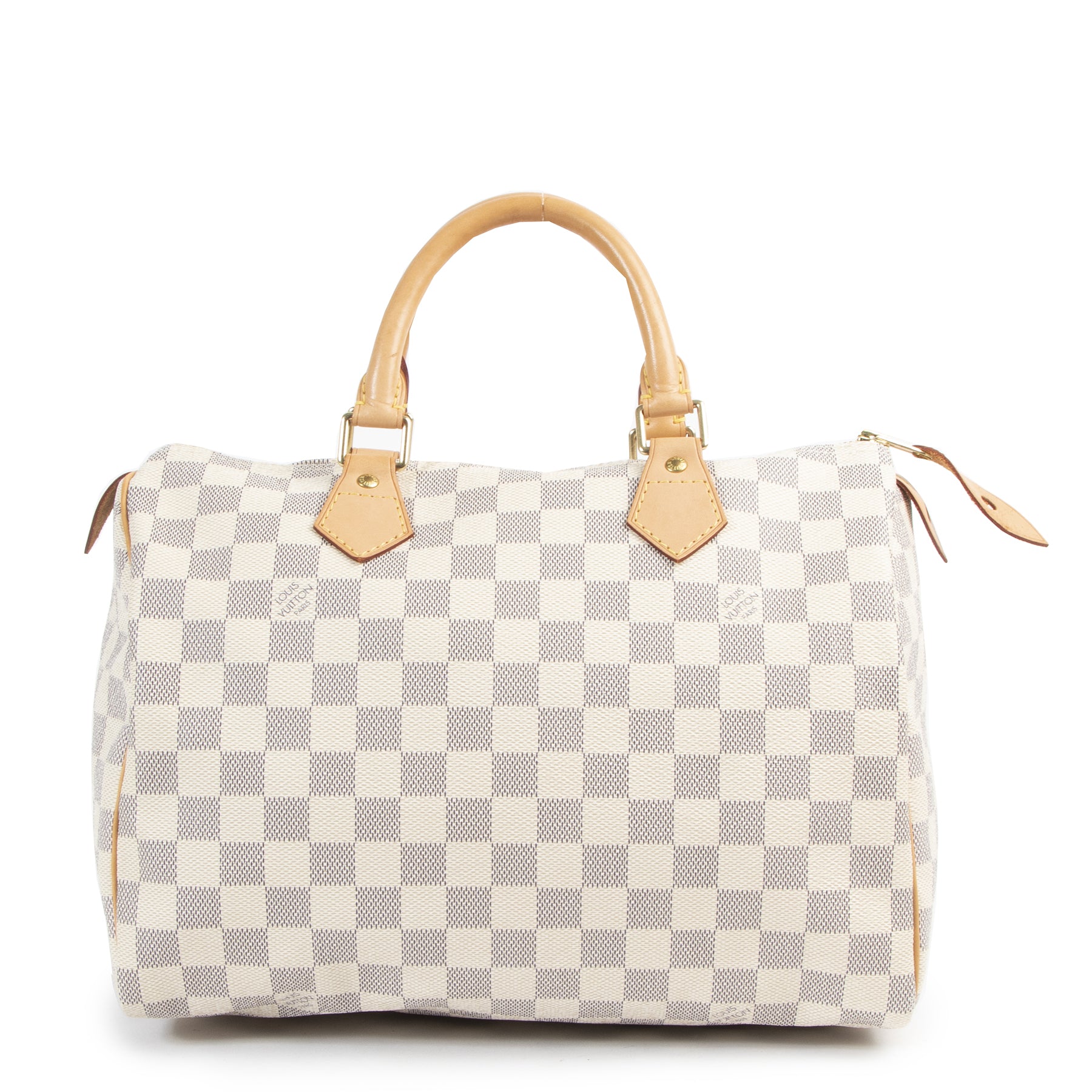 Authentieke Tweedehands Louis Vuitton Damier Azur Speedy 30 Bag juiste prijs veilig online shoppen luxe merken webshop winkelen Antwerpen België mode fashion