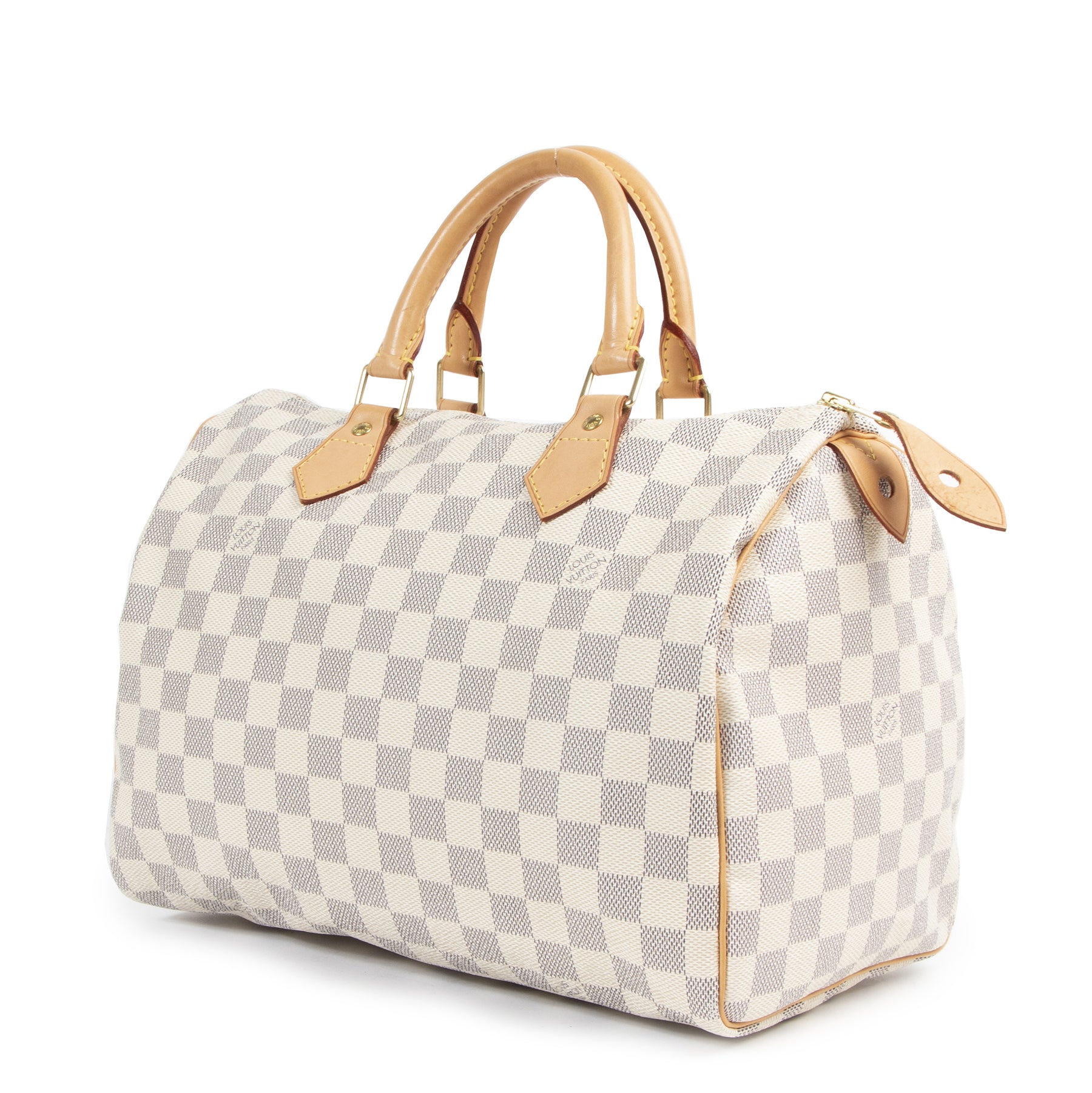 Authentieke Tweedehands Louis Vuitton Damier Azur Speedy 30 Bag juiste prijs veilig online shoppen luxe merken webshop winkelen Antwerpen België mode fashion