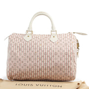Authentic secondhand Louis Vuitton Pink/White Monogram Mini Lin Croisette Speedy 30 Bag designer bags fashion luxury vintage webshop safe secure online shopping