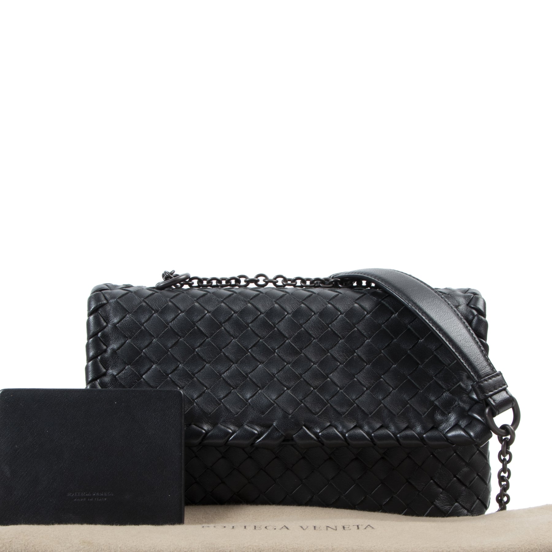 Authentic secondhand Bottega Veneta Dark Grey Olimpia Baby Bag designer bags fashion luxury vintage webshop safe secure online shopping