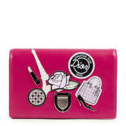 Dior Diorama Pink Patch Embellished Wallet on Chain Bag