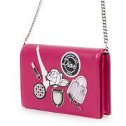 Dior Diorama Pink Patch Embellished Wallet on Chain Bag