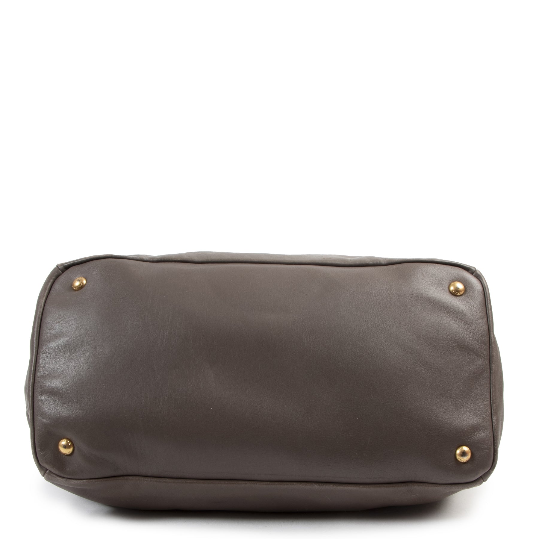 Authentieke Tweedehands Prada Grey Bambu Top Handle Bag juiste prijs veilig online shoppen luxe merken webshop winkelen Antwerpen België mode fashion