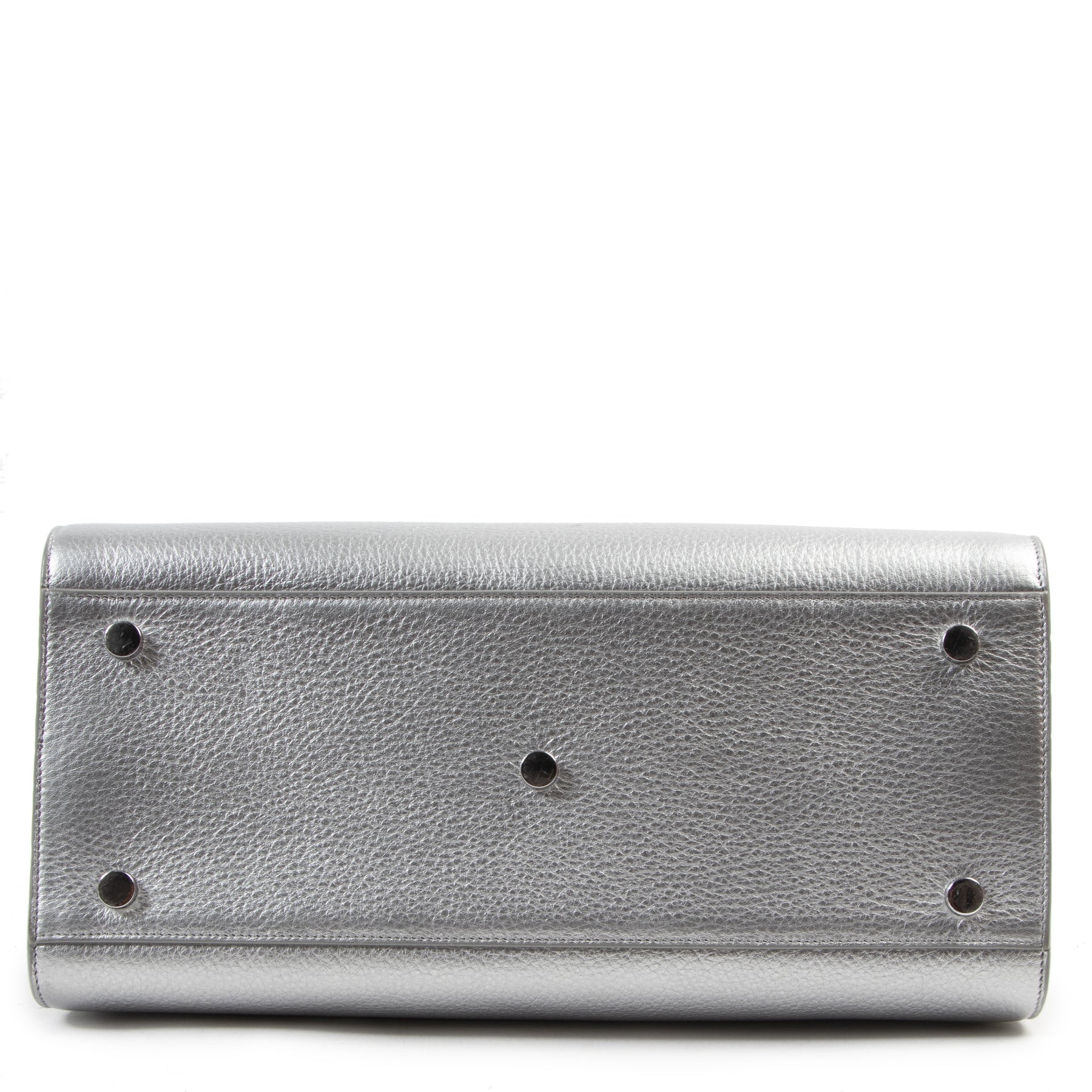 Authentic secondhand Saint Laurent Small Silver Sac de Jour Top Handle designer bags fashion luxury vintage webshop safe secure online shopping