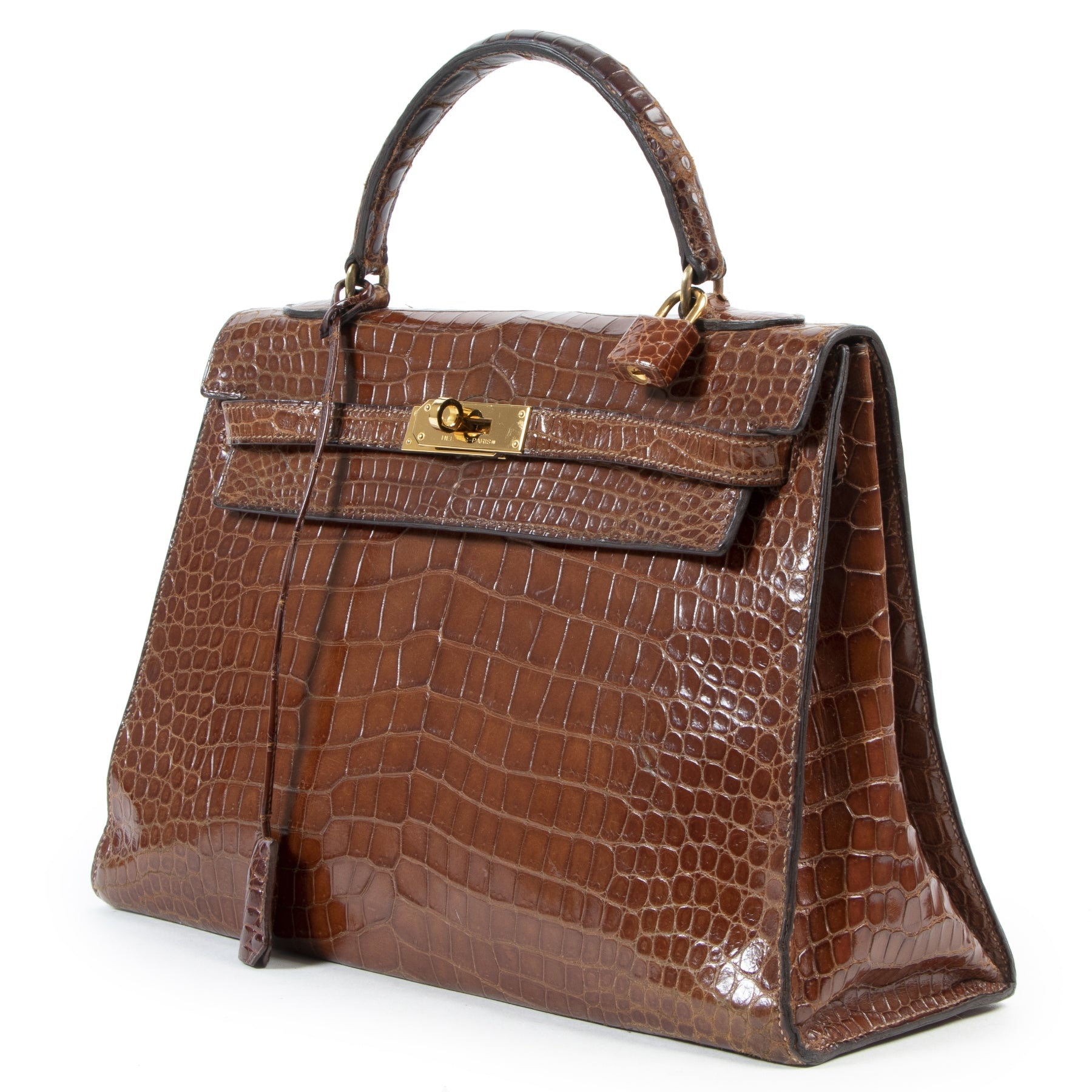 Hermès Vintage Kelly 32 Crocodile Porosus GHW