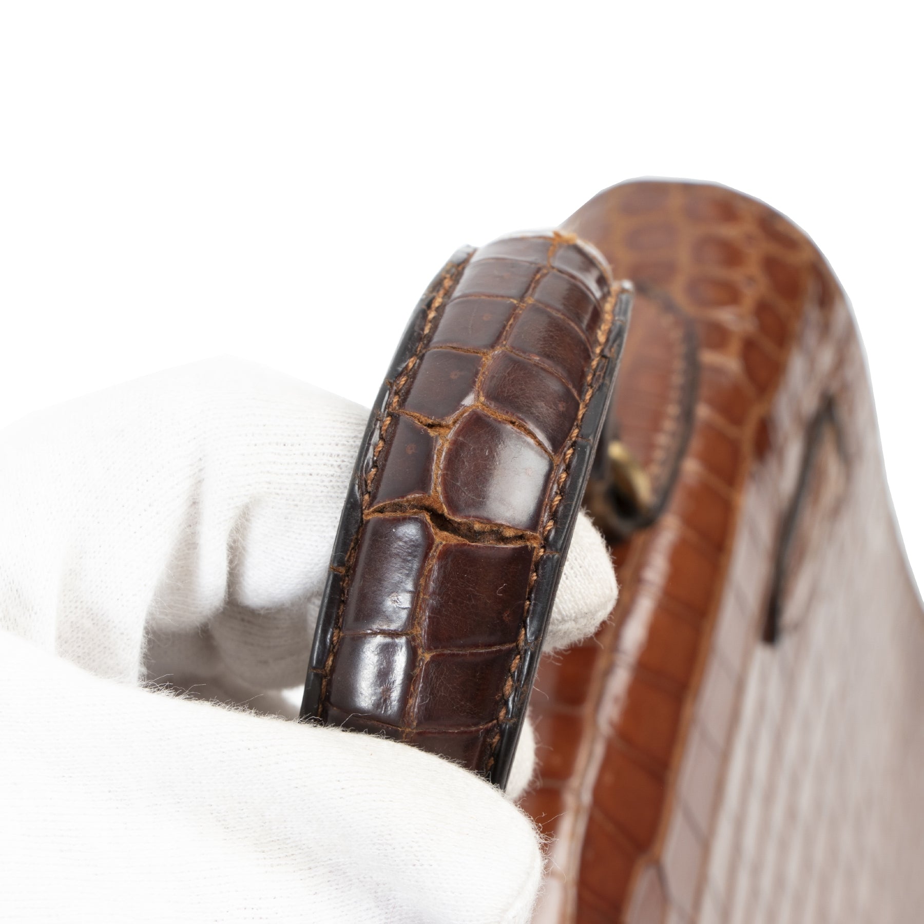 Hermès Vintage Kelly 32 Crocodile Porosus GHW