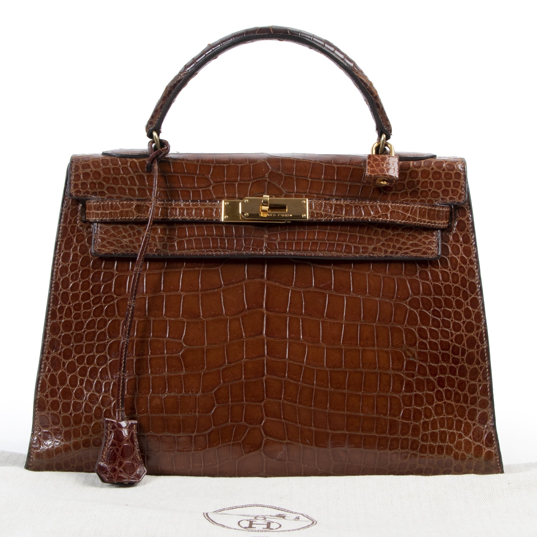 Hermès Vintage Kelly 32 Crocodile Porosus GHW