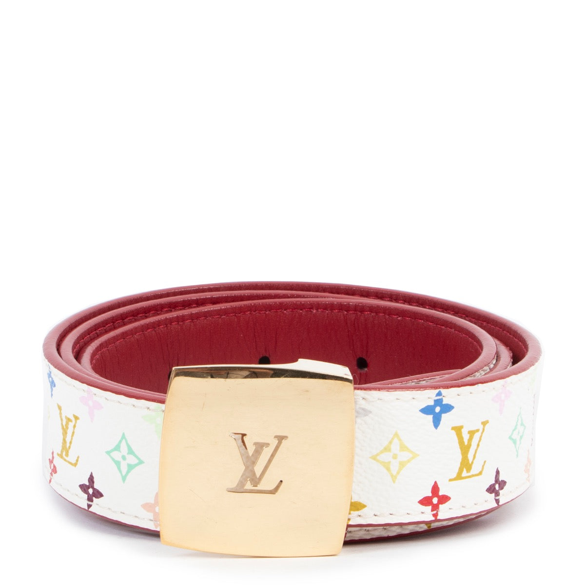 Shop safe online 100% authentic second hand Louis Vuitton Monogram Murakami Belt - Size 85 in very good condition at the right price at Labellov in Antwerp.