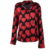 Authentieke Tweedehands Philipp Plein Couture Black and Red Blouse - Size M juiste prijs veilig online shoppen luxe merken webshop winkelen Antwerpen België mode fashion