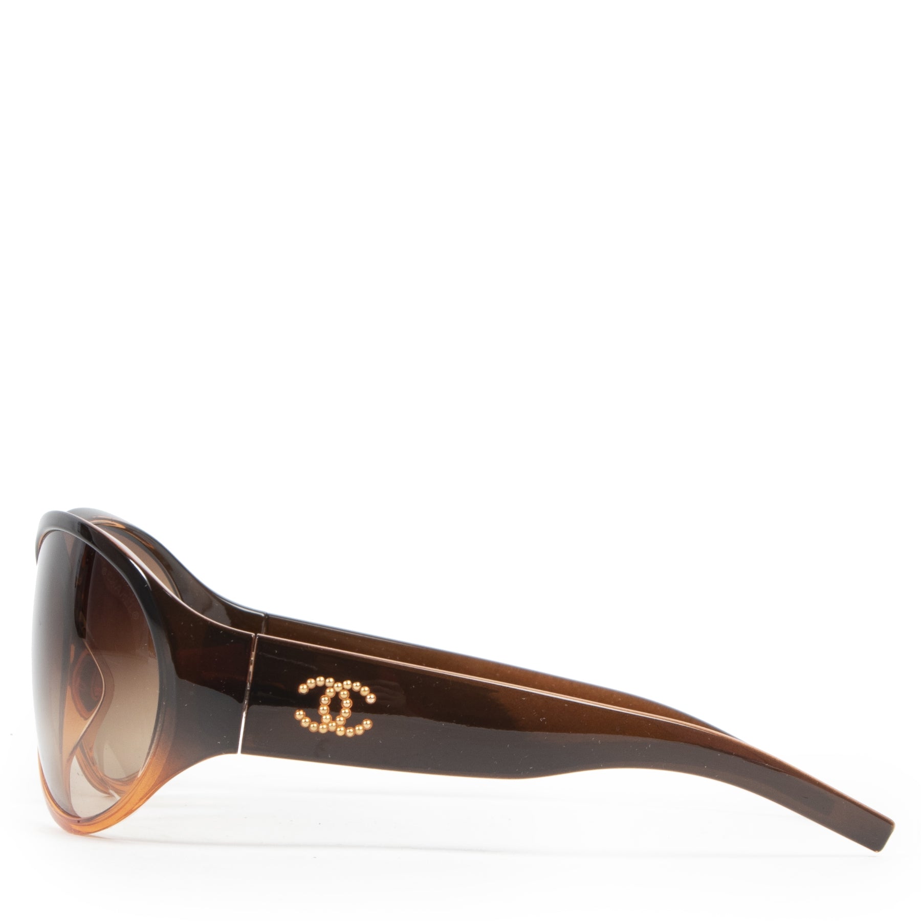 Authentic secondhand Chanel Brown Sunglasses designer accessories fashion luxury vintage webshop safe secure online shopping