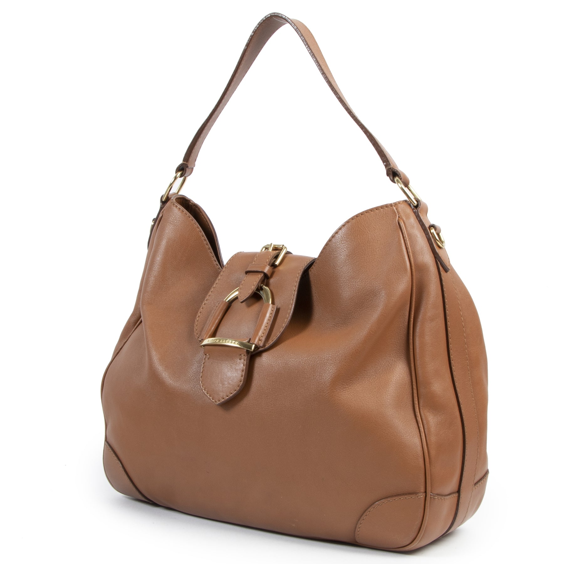 Authentieke Tweedehands Ralph Lauren Brown Shoulder Bag juiste prijs veilig online shoppen luxe merken webshopwinkelen Antwerpen België mode fashion