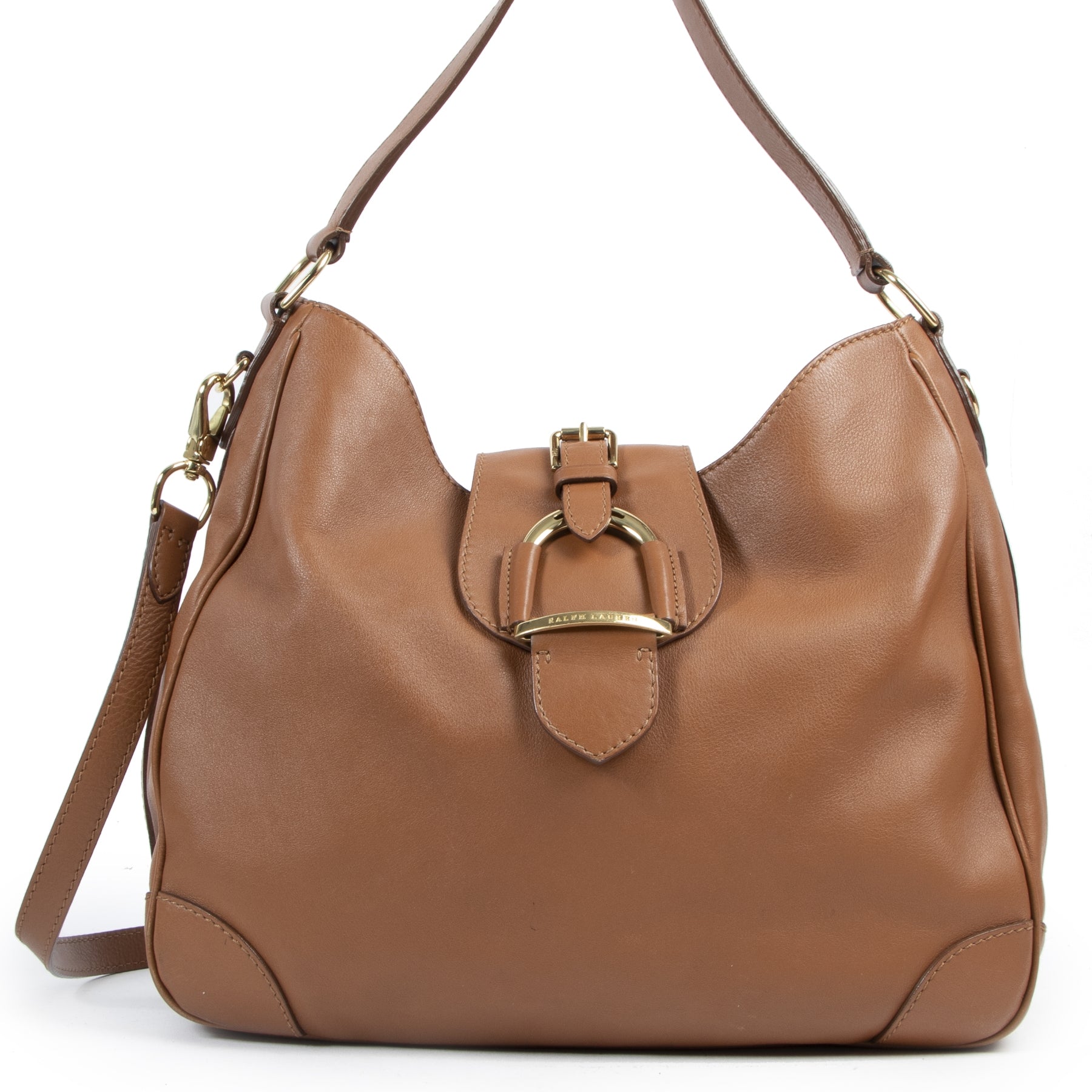 Authentieke Tweedehands Ralph Lauren Brown Shoulder Bag juiste prijs veilig online shoppen luxe merken webshopwinkelen Antwerpen België mode fashion
