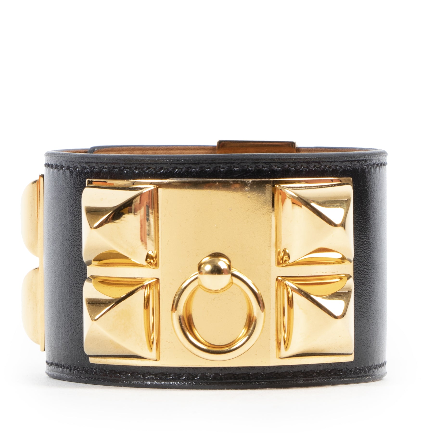 Authentic secondhand Hermès Black Collier De Chien Bracelet - Size Small designer accessories fashion luxury vintage webshop safe secure online shopping