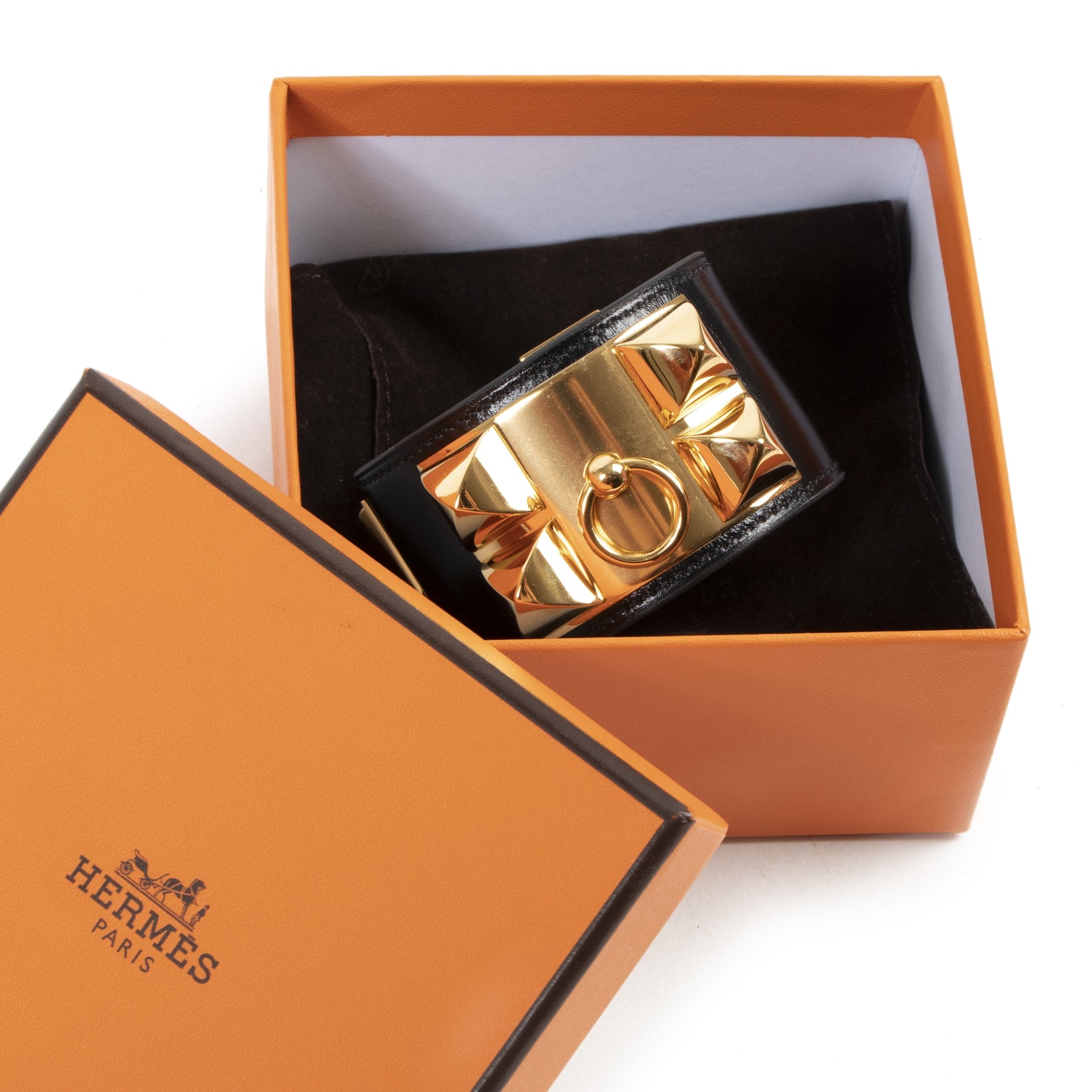 Authentic secondhand Hermès Black Collier De Chien Bracelet - Size Small designer accessories fashion luxury vintage webshop safe secure online shopping