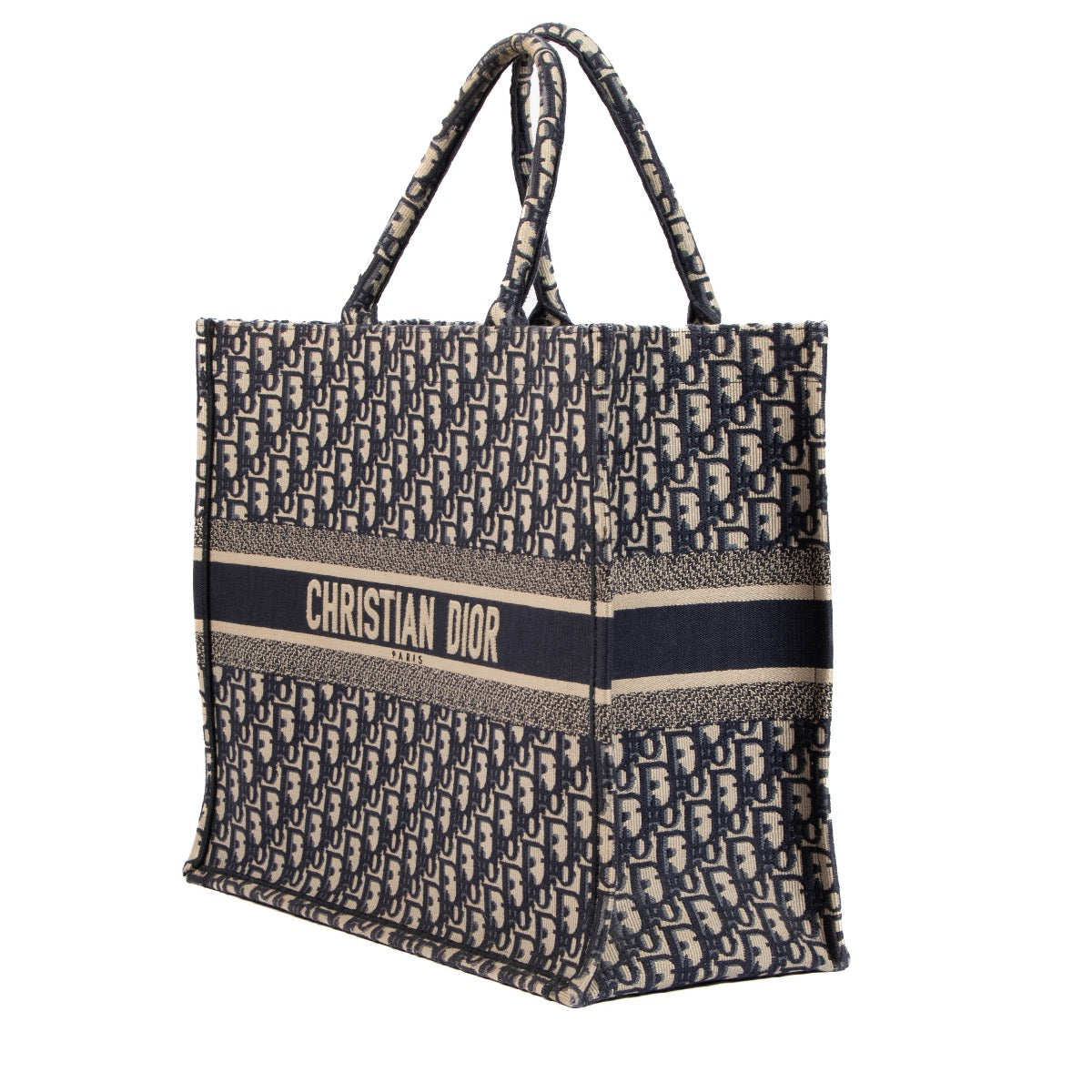 Shop safe online at Labellov in Antwerp, Brussels and Knokke this 100% authentic second hand Christian Dior Blue Oblique Large Book Tote Shopper