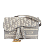 Christian Dior Grey Oblique Jacquard Saddle Belt Bag