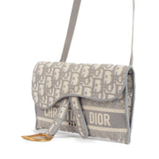 Christian Dior Grey Oblique Jacquard Saddle Belt Bag