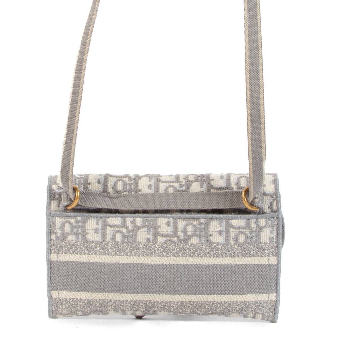 Christian Dior Grey Oblique Jacquard Saddle Pouch Belt Bag
