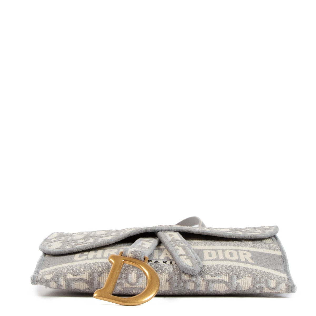 Christian Dior Grey Oblique Jacquard Saddle Pouch Belt Bag