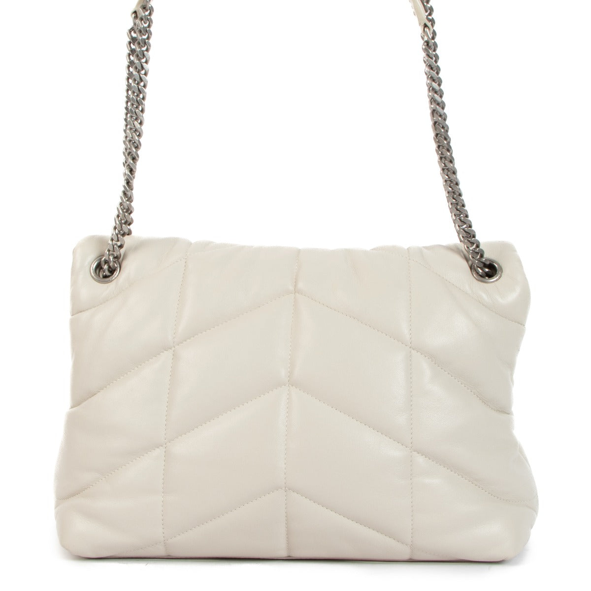 Saint Laurent Witte Puffer Medium Kettingtas