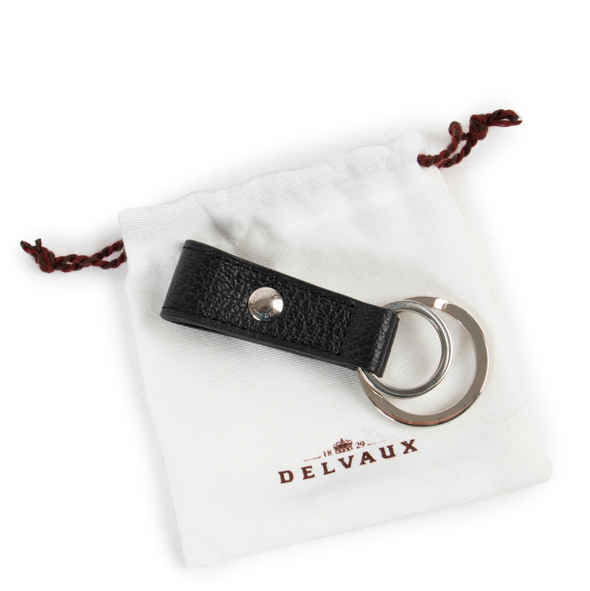 Porte-clés Delvaux en cuir noir