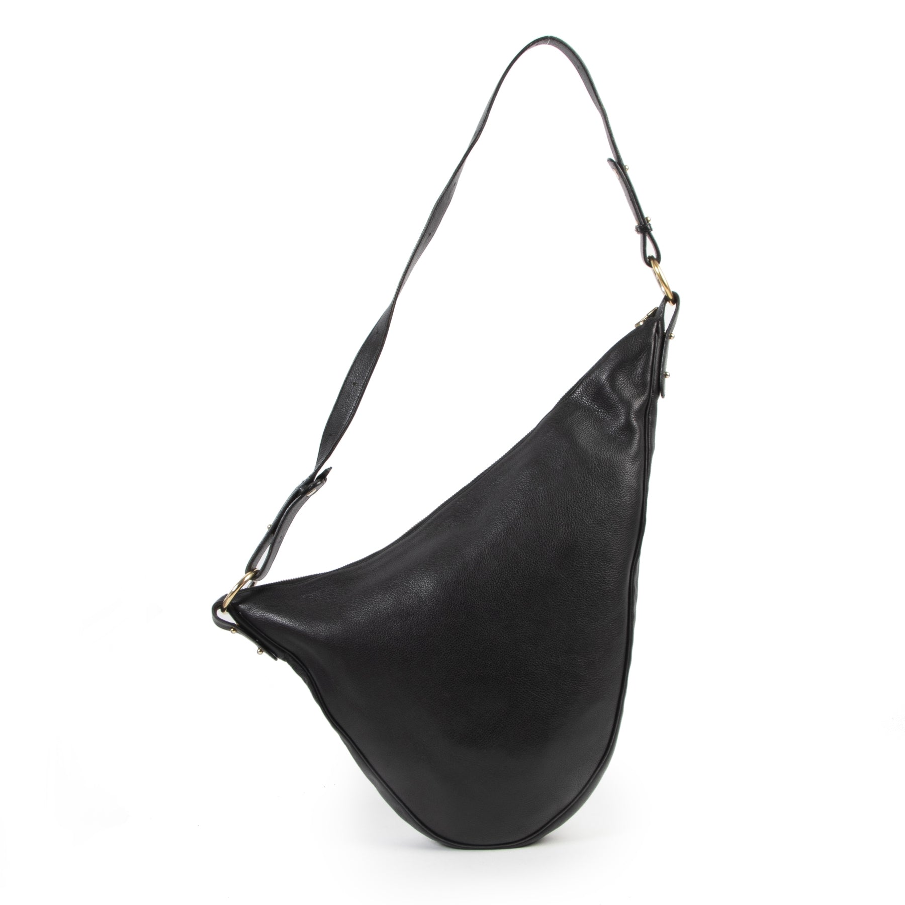 Delvaux Black Saddle Sling Bag for the best price at Labellov secondhand luxury in Antwerp